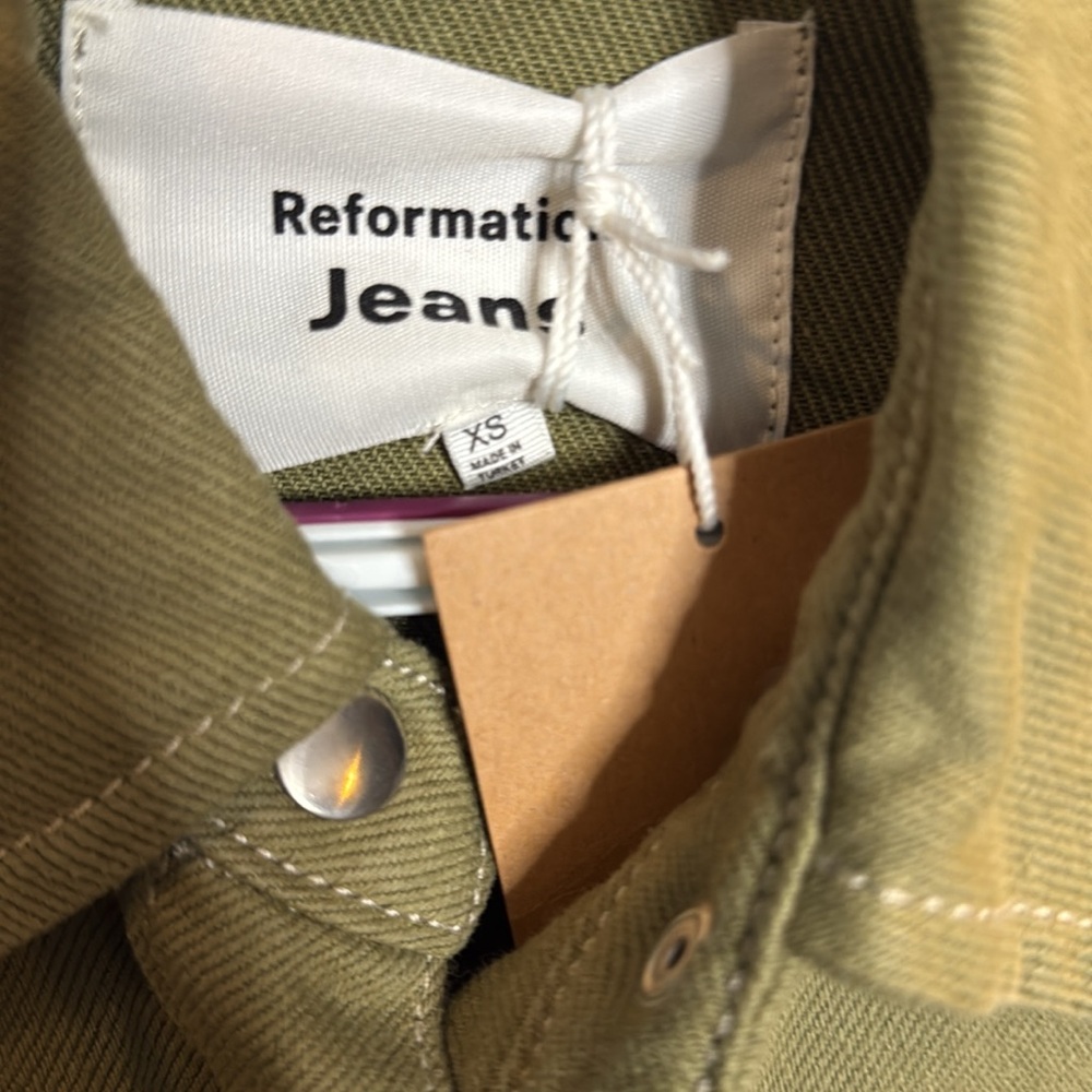 Reformation Ace Oversized Shirt Jacket Olive Green Dried Herbs XS NWT! - Picture 2 of 5